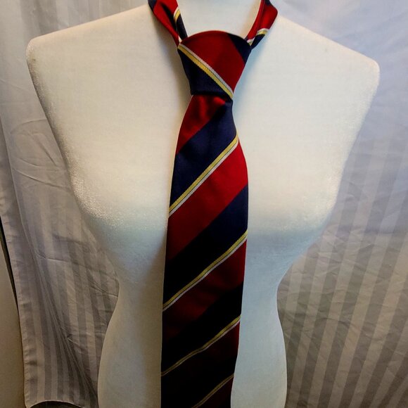 Howarth's Red and Blue Stripe Silk Neck Tie EUC - Picture 1 of 5